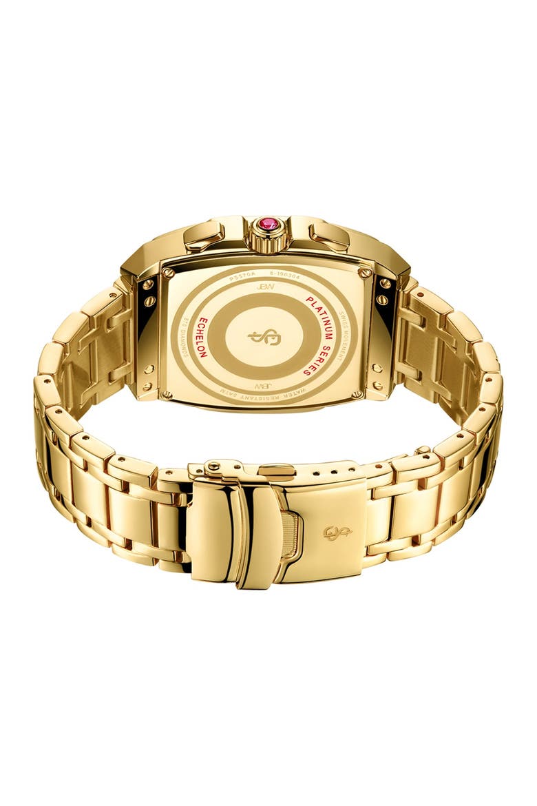 Echelon Platinum Series Pavé Diamond Multifunction Bracelet Watch, 41mm, Alternate, color, GOLD