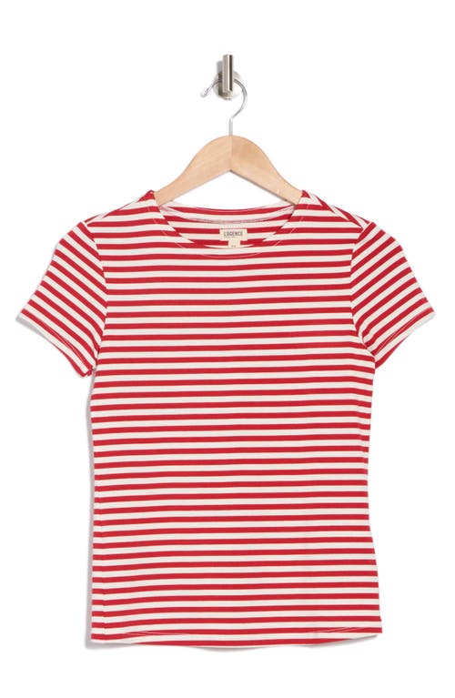 L'agence Ressi Stripe Crewneck T-shirt In Gold