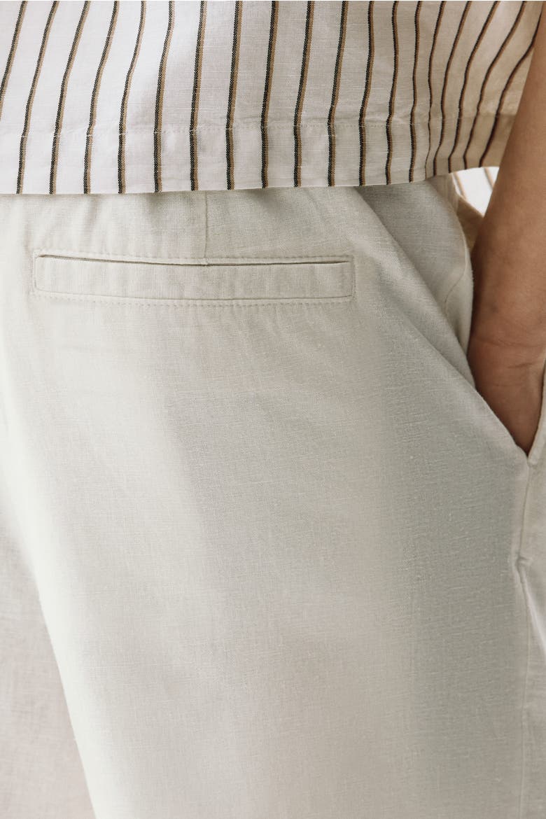 Relaxed Fit Linen-blend Shorts, Alternate, color, White