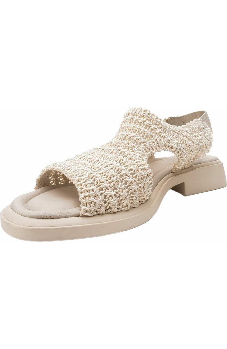 Forever & Always Shoes Weave Leather Woven Sandal, Alternate, color, Beige Leather