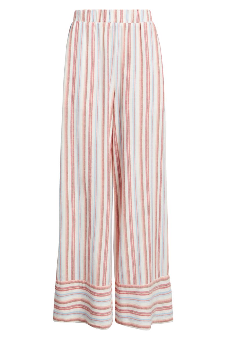 Stripe Linen Blend Wide Leg Pants, Alternate, color, TUSCAN SUNRISE STRIPE