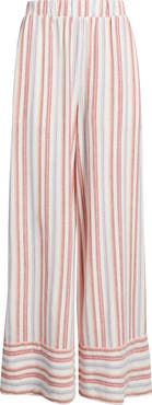 Cloth & Stone Stripe Linen Blend Wide Leg Pants