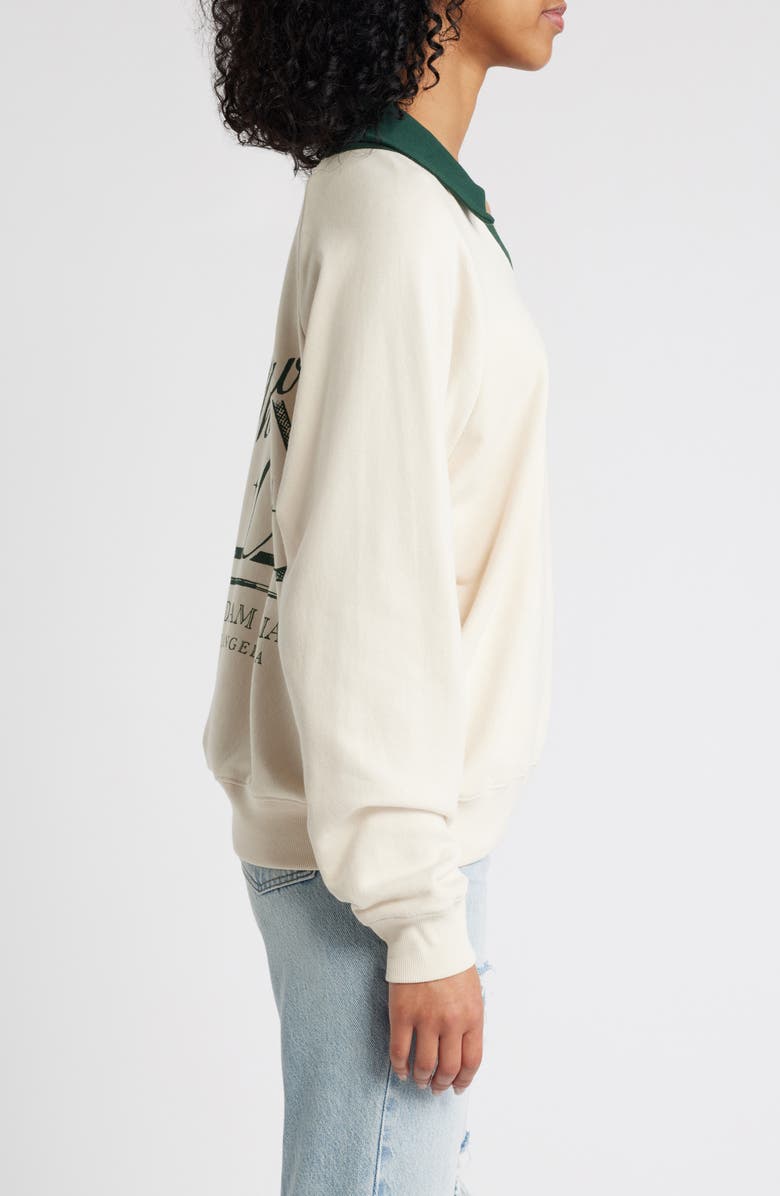 Daydreamer That's Your Cue Johnny Collar Graphic Sweatshirt, Alternate, color,