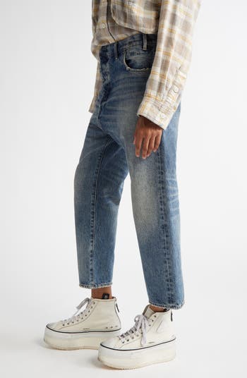 【R13】ウェイン アーティキュレーテッド ニージーンズ R13 Exene Crop Straight Leg Jeans | Nordstrom