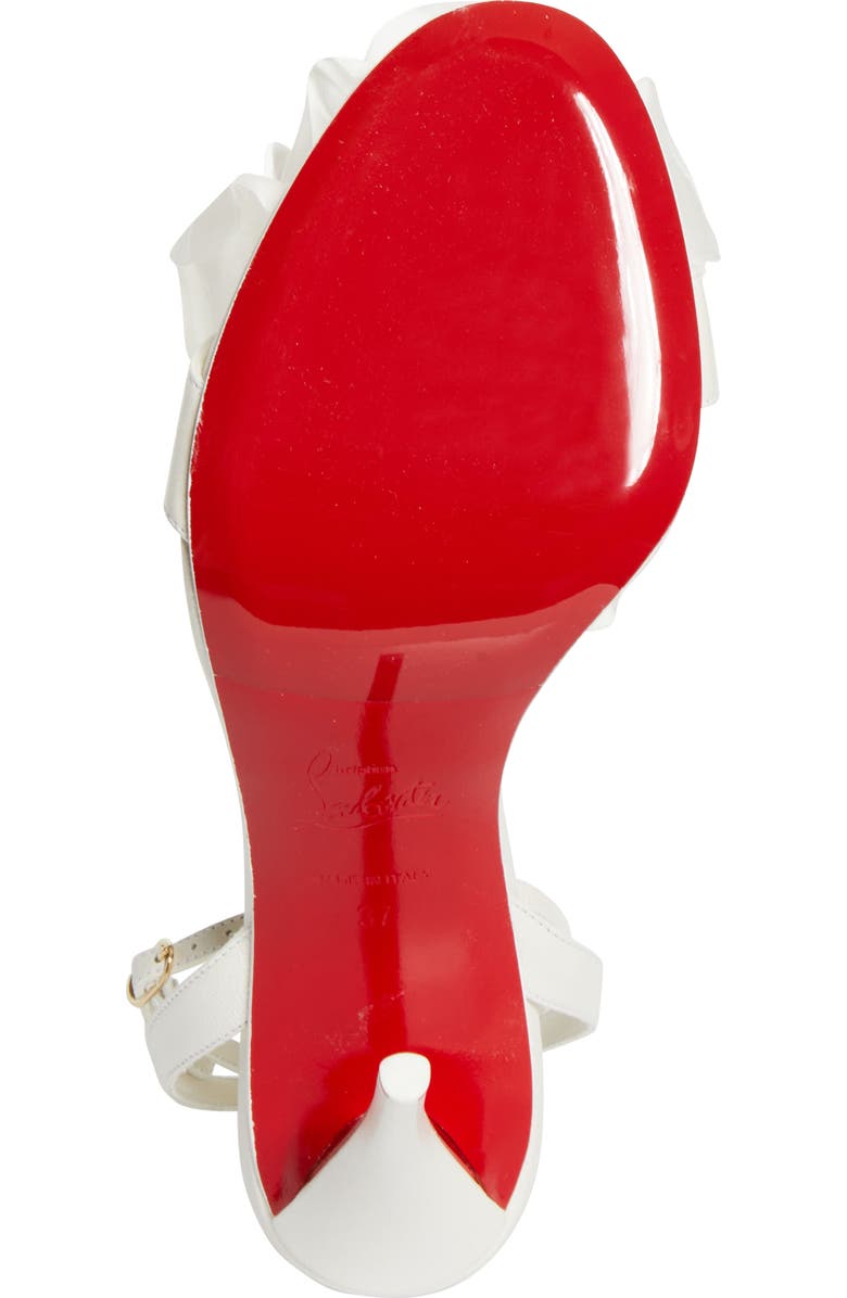 Christian Louboutin Miss Z Flora Ankle Strap Sandal, Alternate, color, Bianco/ Ivoire/ Lin Snow