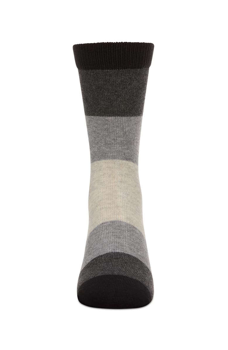 MeMoi Ombre Color Block Crew Sock, Alternate, color, Black