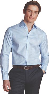Charles Tyrwhitt Triple Check Non-Iron Twill Slim Fit Shirt Single Cuff