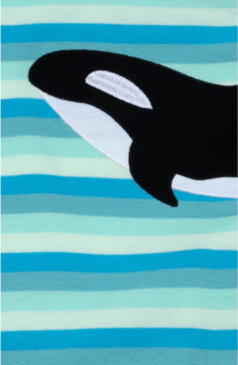 Leveret Kids Two-Piece Cotton Printed Matching Family Pajamas, Animal Friends, Alternate, color, Orca Stripes