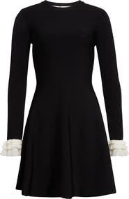 Valentino Garavani Ruffle Cuff Long Sleeve Sweater Dress