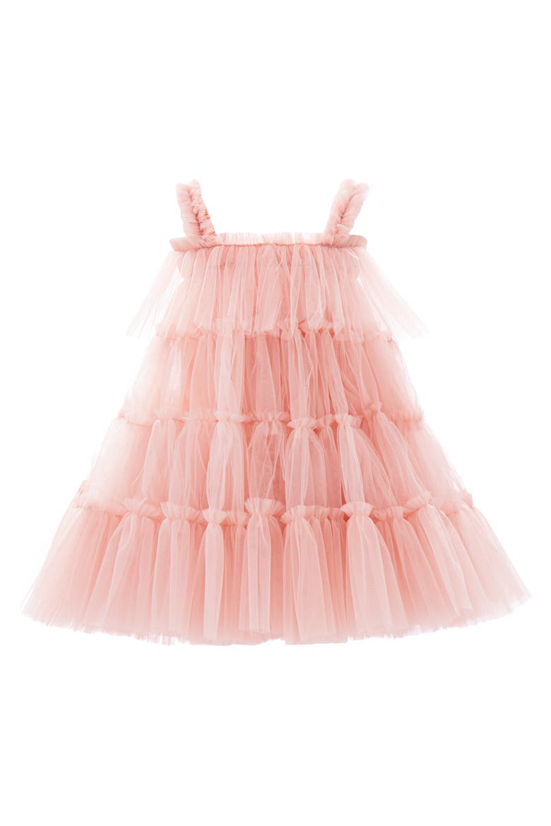 Isoldea Tulle Ruffle Dress, Alternate, color, Pink