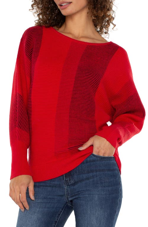 Liverpool Los Angeles Colorblock Boat Neck Sweater in Tangoredml 