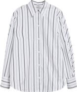TOTEME Oversize Stripe Organic Cotton Poplin Button-Up Shirt