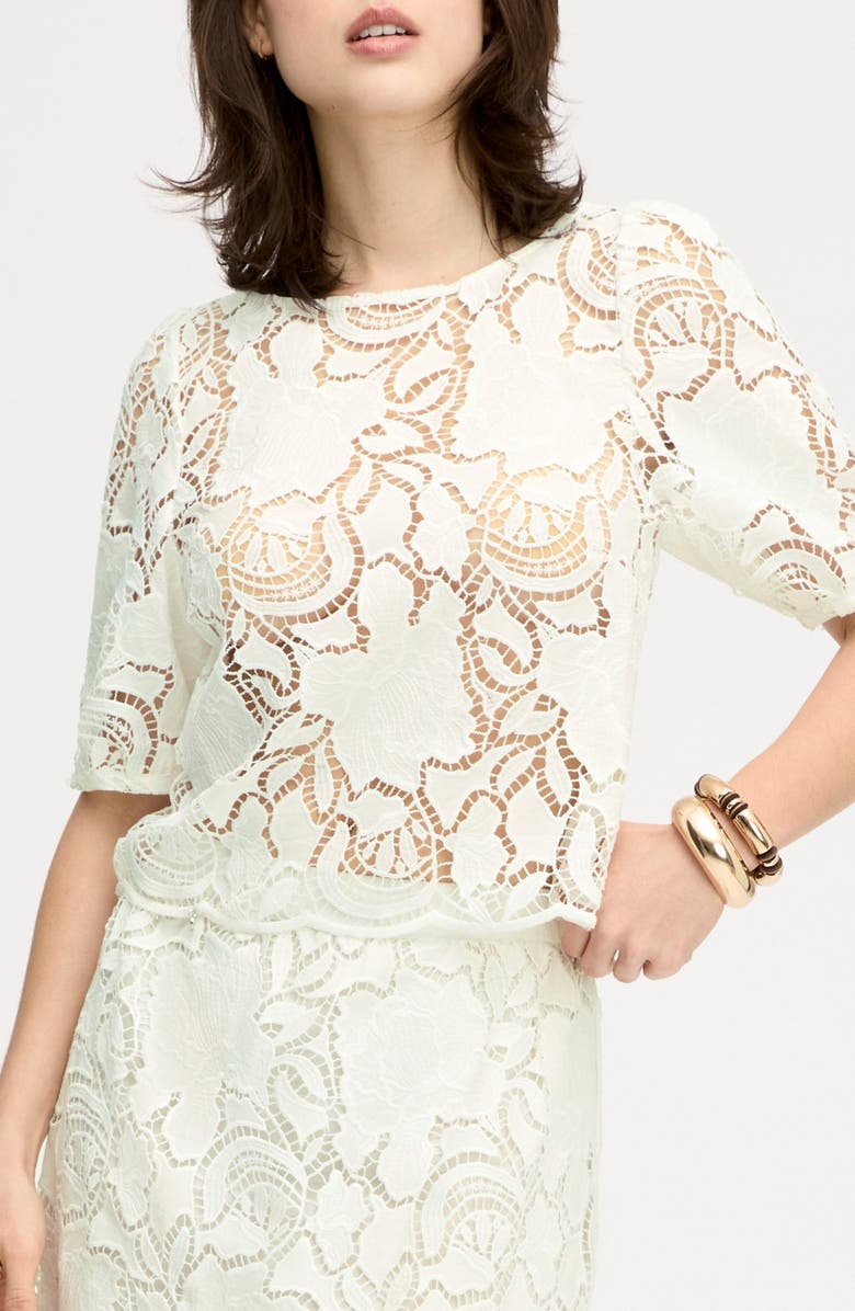 Sam Edelman Lace Top, Alternate, color, Bright White