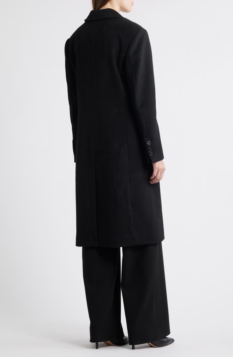 Michael Kors Fitted Longline Coat, Alternate, color, Black