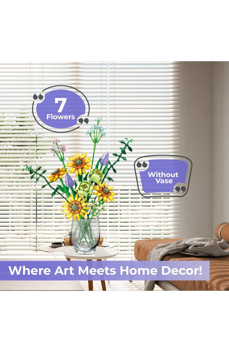 CONTIXO Sunflower Bouquet Building Set, Alternate, color, Yellow