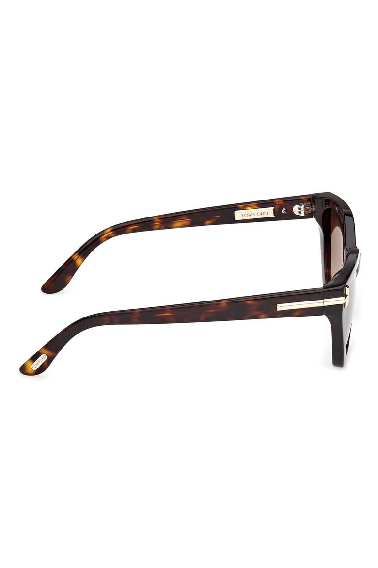 55mm Butterfly Sunglasses, Alternate, color, DARK HAVANA SHINY GOLD / BROWN