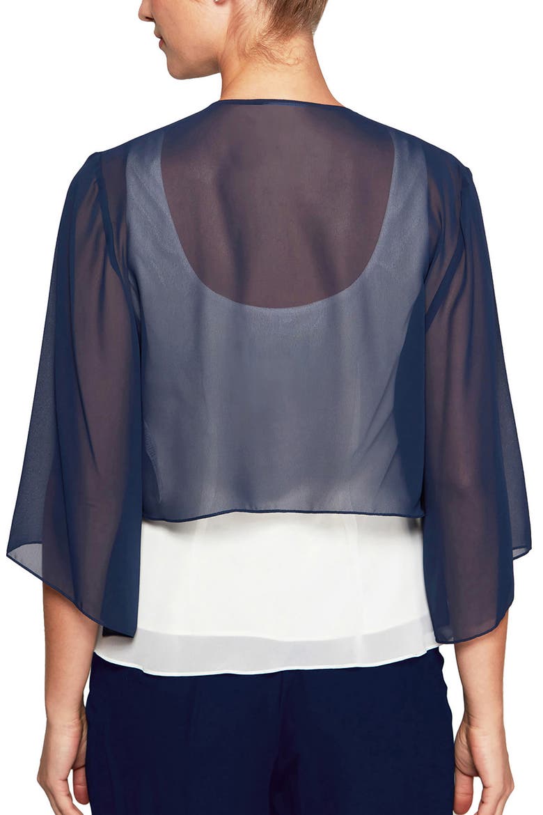 Hanky Bolero Cardigan, Alternate, color, NAVY