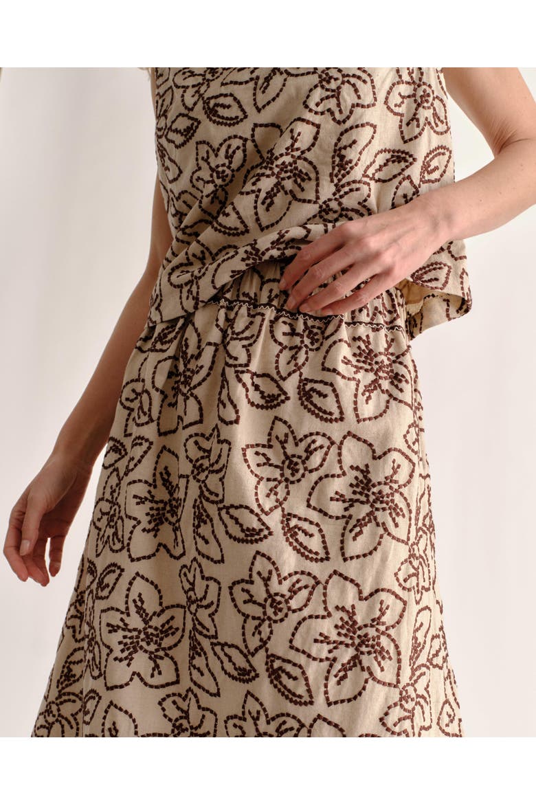 Bea Embroidered Midi Skirt, Alternate, color, Field Floral Embroidery