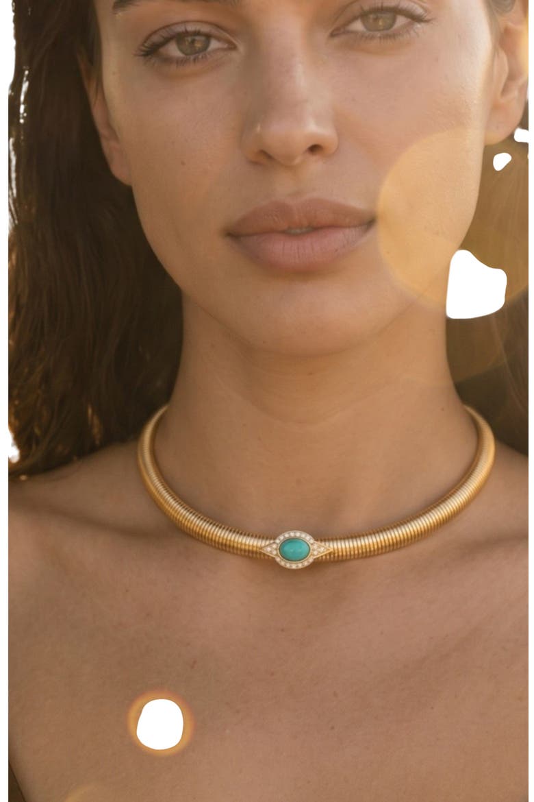 Milano Tubogas Necklace, Alternate, color, Turquoise