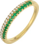 Bony Levy El Mar Two-Row Diamond & Emerald Ring
