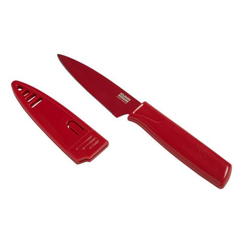 Colori Non-Stick Straight Paring Knife with Safety Sheath, 4 inch
