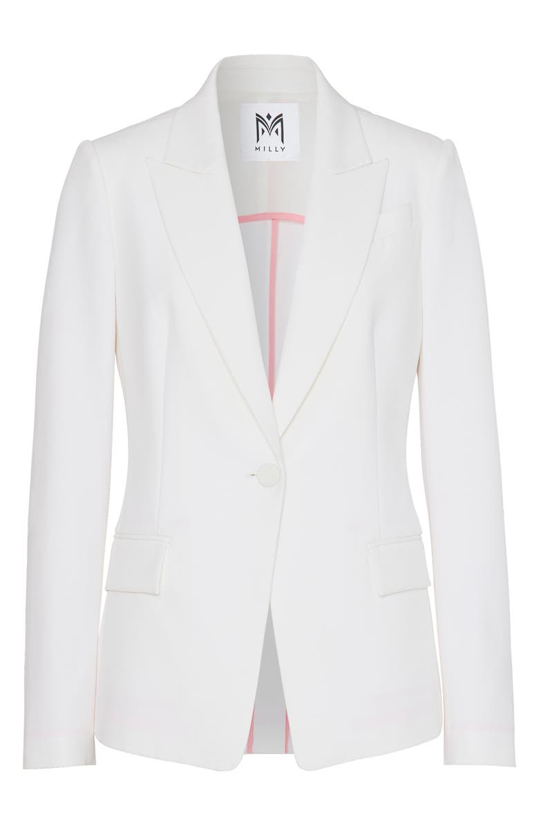 Milly Avery Cady Blazer, Alternate, color, Ecru