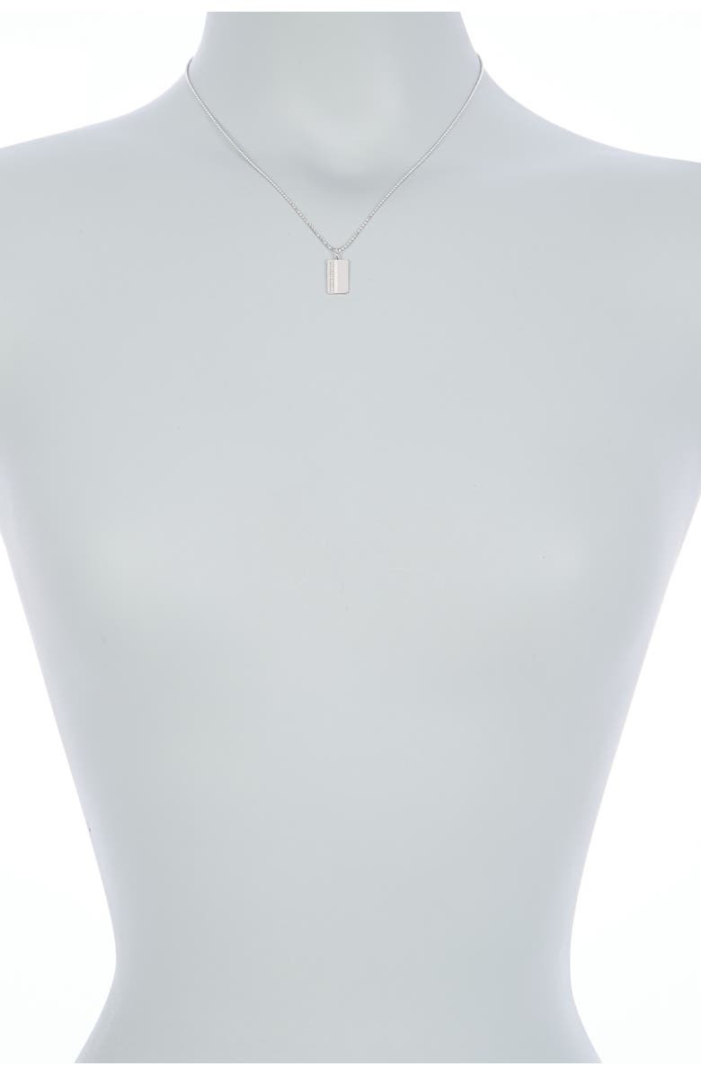 EF Collection 14K White Gold Diamond & Enamel ID Tag Necklace - 0.04 ctw, Alternate, color,