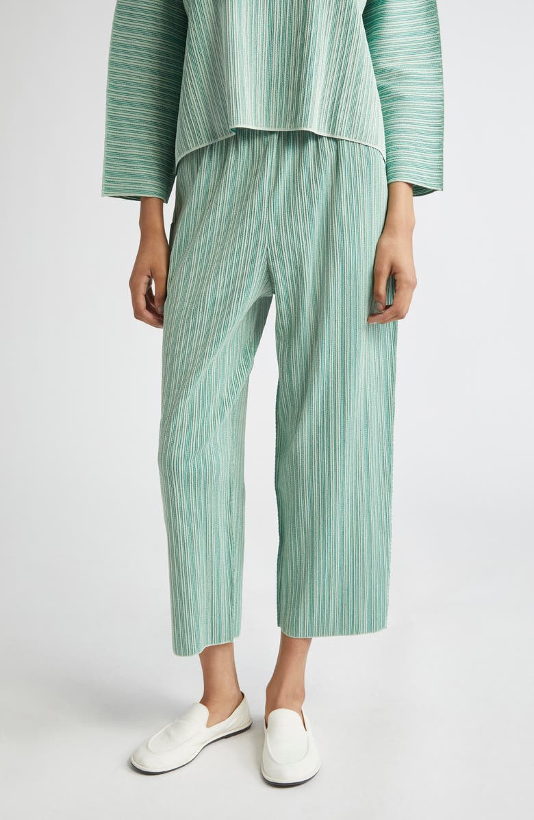 Pleats Please Issey Miyake A-POC Crop Pants, Main, color, Apple Green