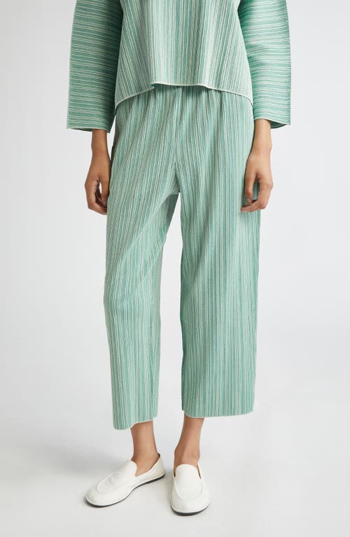 Pleats Please Issey Miyake A-POC Crop Pants in Apple Green  product