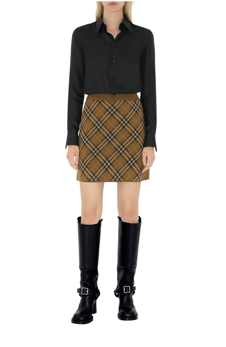 Burberry Check Wool Blend Mini Skirt, Main, color,