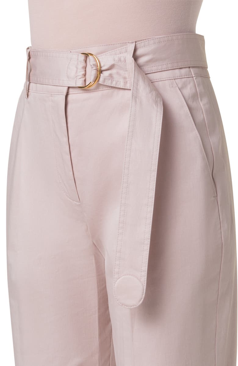 Akris punto Fred Belted Stretch Cotton Pants, Alternate, color, Rose