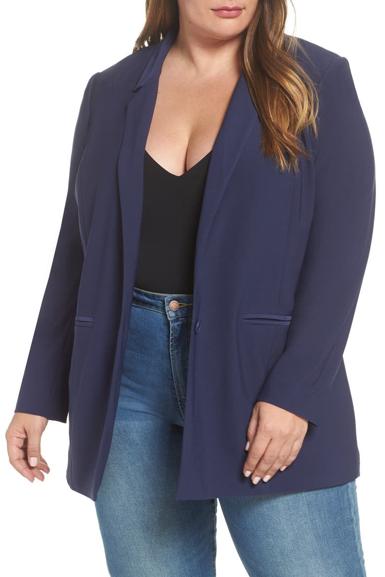 Longline Knit Blazer, Alternate, color, NAVY PEACOAT