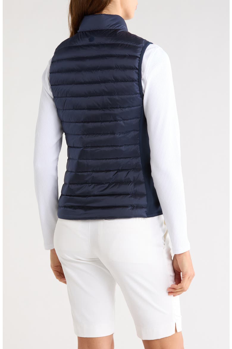 V Quilted Down Stretch Vest, Alternate, color, TWILIGHT