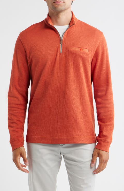 Flame Stitch Quarter Zip Pullover