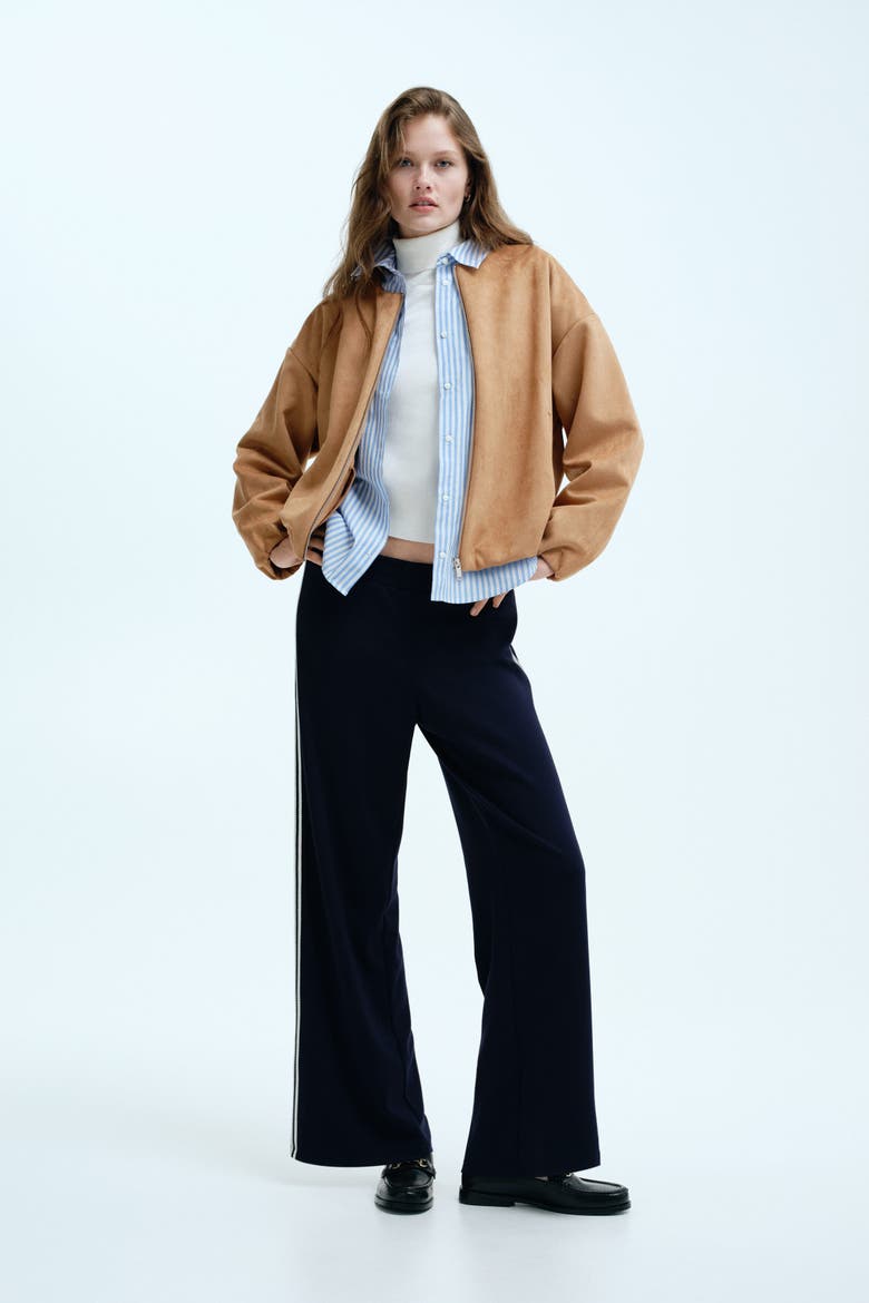 Oversized Jersey Jacket, Alternate, color, Dark beige