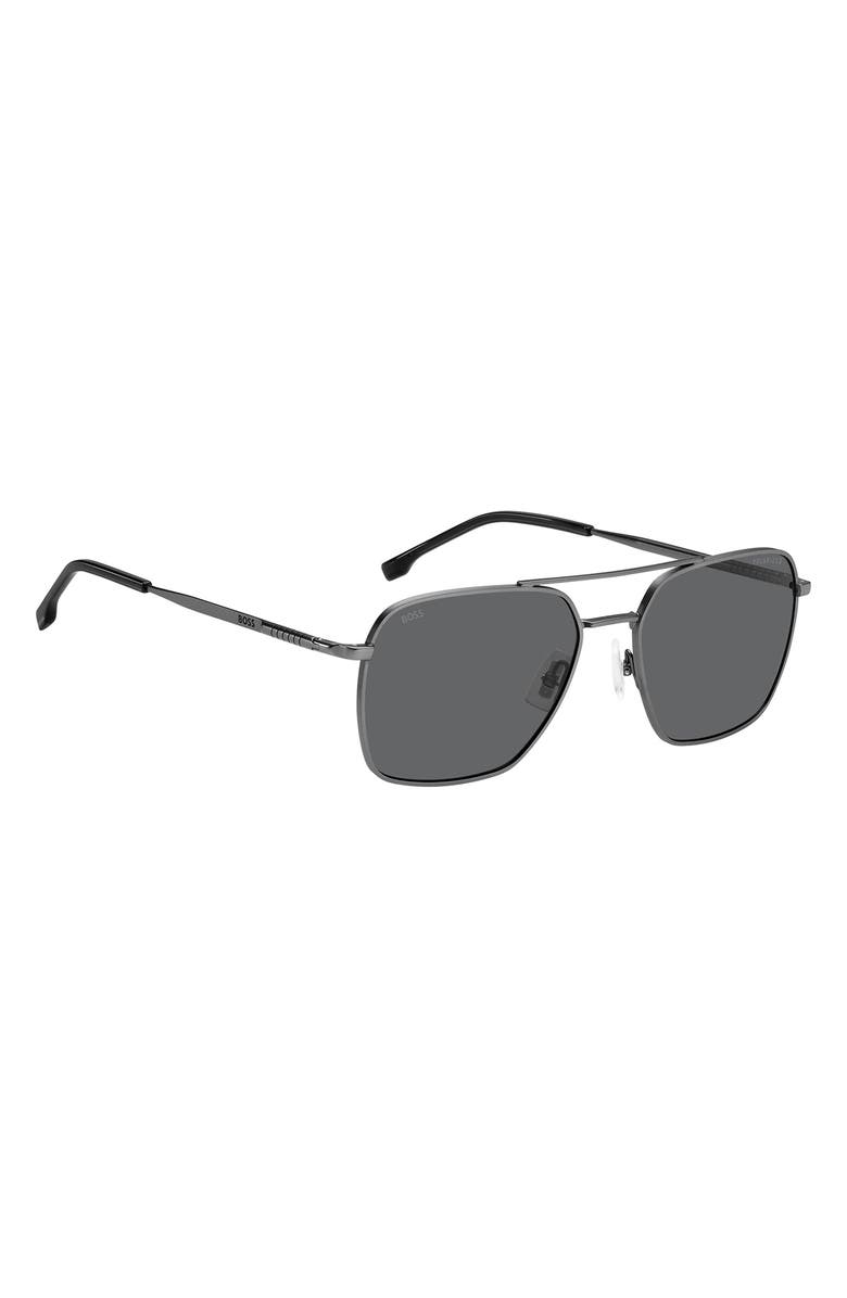 BOSS 57mm Polarized Aviator Sunglasses, Alternate, color, 