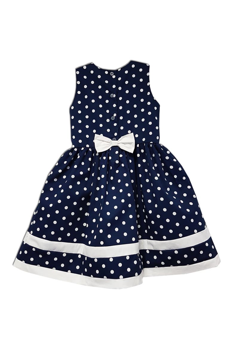 Kids' Polka Dot Party Dress, Alternate, color, NAVY
