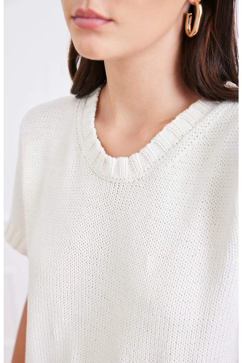 Simone Cotton Sweater Tee, Alternate, color, Off White