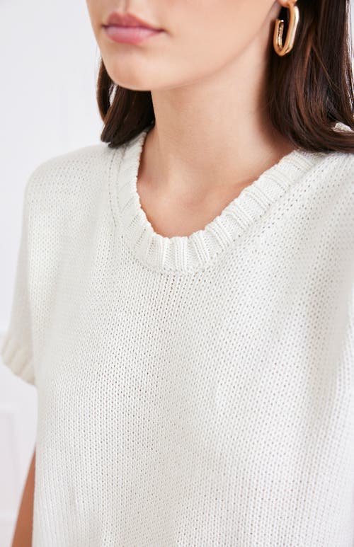 Paneros Clothing Simone Cotton Sweater Tee In White