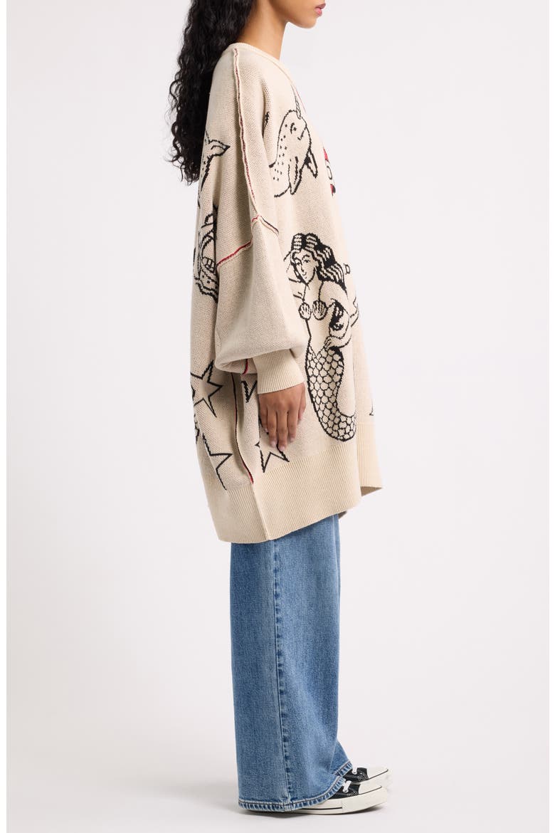 Tattoo Shop Oversized Sweater, Alternate, color, TATTOO