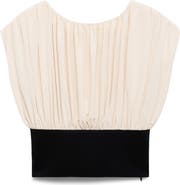 MANGO Draped Pleated Crop Top