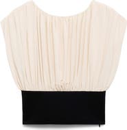 MANGO Draped Pleated Crop Top