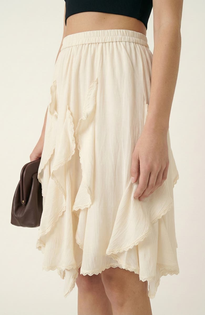 Modenaire Tiered Ruffle Mini Skirt, Alternate, color, Off-White