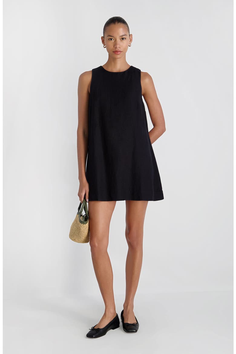 Copper Sleeveless Shift Minidress, Alternate, color, BLACK