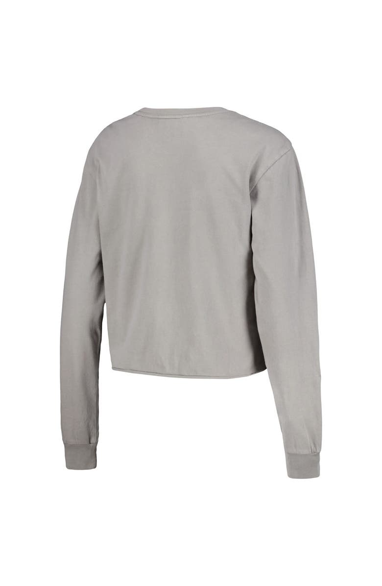 THE WILD COLLECTIVE Women's The Wild Collective Gray Los Angeles Dodgers Cropped Long Sleeve T-Shirt, Alternate, color, Gray