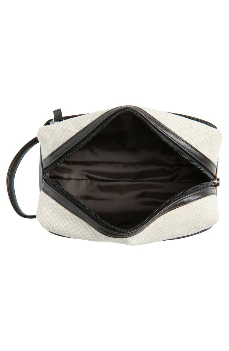 Original Penguin Linen & Faux Leather Dopp Kit, Alternate, color, Brown