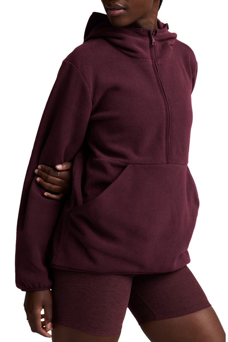 Explorer Half Zip Hoodie, Alternate, color, DARK CHERRY