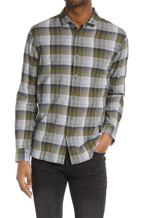 Ross Slim Fit Plaid Button-Up Shirt