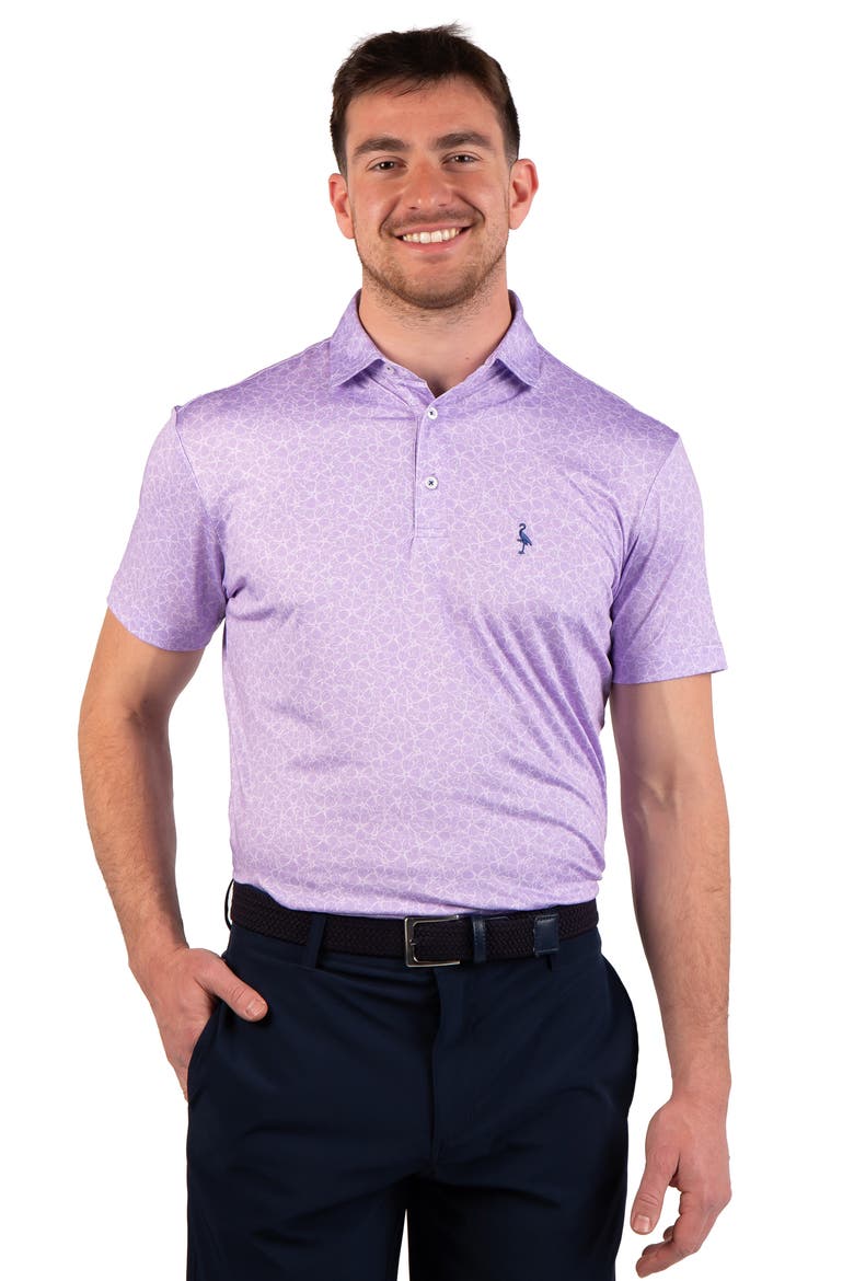 Floral Performance Polo, Alternate, color, LILAC