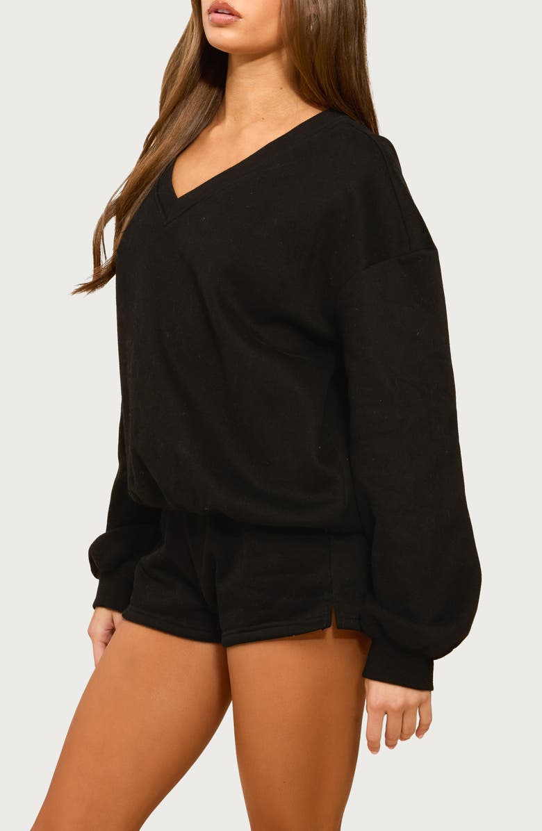 EDIKTED Bronte V-Neck Sweatshirt, Alternate, color, 